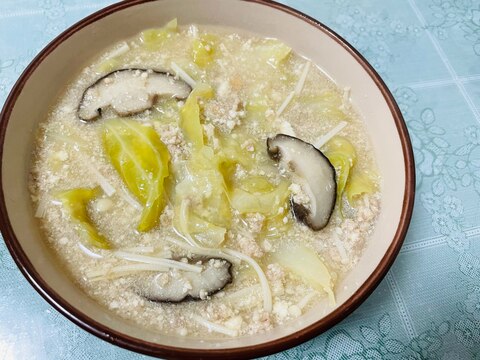 鶏ひき肉のあっさり塩スープ